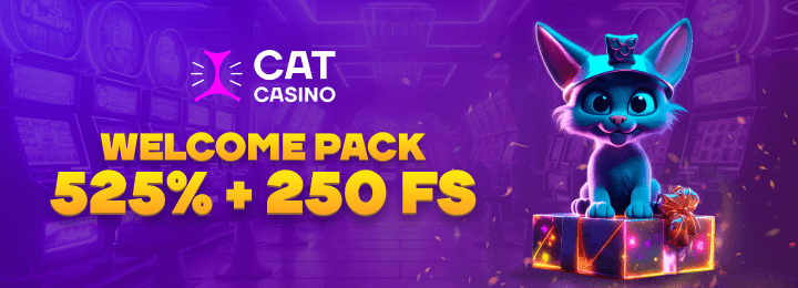 525% + 250 FS приветственный бонус в Cat Casino