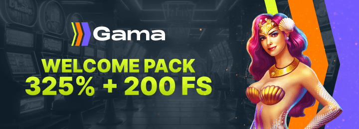 Приветственный бонус 325% + 200 FS в казино Gama